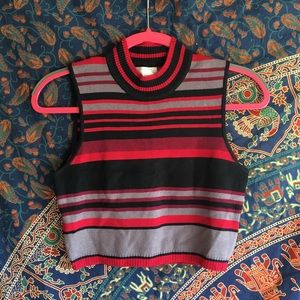 Striped urban outfitters crop top sweater